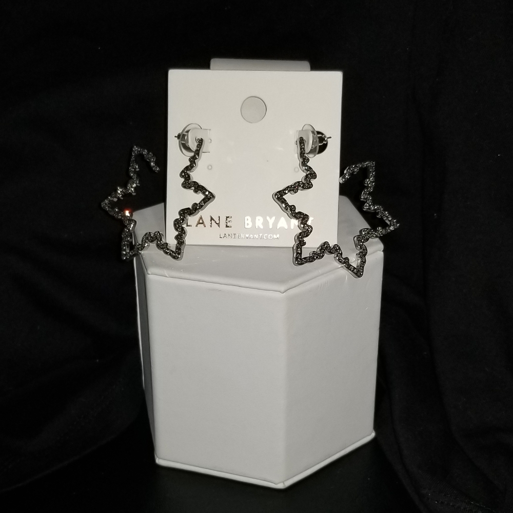 Pave Snowflake Hoop Earrings